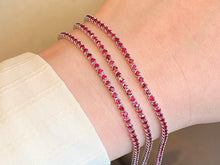 Load image into Gallery viewer, LUOWEND 18K White Gold Natural Ruby Bracelet for Women