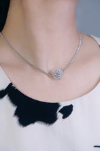 Load image into Gallery viewer, LUOWEND 18K White Gold Real Natural Diamond Necklace for Women