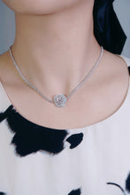 Load image into Gallery viewer, LUOWEND 18K White Gold Real Natural Diamond Necklace for Women