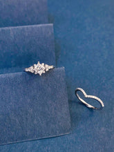Load image into Gallery viewer, LUOWEND 18K White Gold Natural Diamond Ring for Women