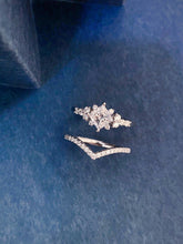 Load image into Gallery viewer, LUOWEND 18K White Gold Natural Diamond Ring for Women