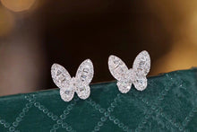 Load image into Gallery viewer, LUOWEND 18K White Gold Real Natural Diamond Stud Earrings for Women