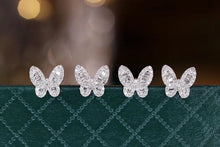 Load image into Gallery viewer, LUOWEND 18K White Gold Real Natural Diamond Stud Earrings for Women