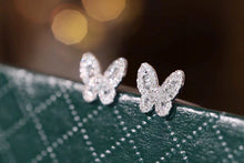 Load image into Gallery viewer, LUOWEND 18K White Gold Real Natural Diamond Stud Earrings for Women