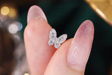 Load image into Gallery viewer, LUOWEND 18K White Gold Real Natural Diamond Stud Earrings for Women