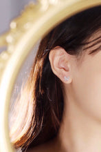 Load image into Gallery viewer, LUOWEND 18K White Gold Real Natural Diamond Stud Earrings for Women