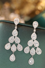 Load image into Gallery viewer, LUOWEND 18K White Gold Real Natural Diamond Drop Earrings for Women