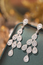 Load image into Gallery viewer, LUOWEND 18K White Gold Real Natural Diamond Drop Earrings for Women