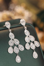 Load image into Gallery viewer, LUOWEND 18K White Gold Real Natural Diamond Drop Earrings for Women