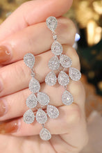 Load image into Gallery viewer, LUOWEND 18K White Gold Real Natural Diamond Drop Earrings for Women