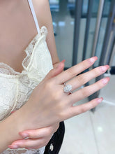 Load image into Gallery viewer, LUOWEND 18K White Gold Natural Diamond Ring for Women