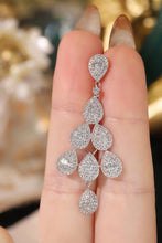 Load image into Gallery viewer, LUOWEND 18K White Gold Real Natural Diamond Drop Earrings for Women