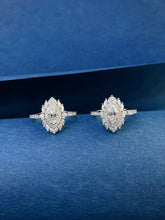 Load image into Gallery viewer, LUOWEND 18K White Gold Natural Diamond Ring for Women