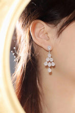 Load image into Gallery viewer, LUOWEND 18K White Gold Real Natural Diamond Drop Earrings for Women