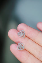 Load image into Gallery viewer, LUOWEND 18K White Gold Real Natural Diamond Stud Earrings for Women