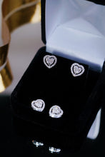 Load image into Gallery viewer, LUOWEND 18K White Gold Real Natural Diamond Stud Earrings for Women