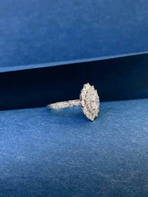 Load image into Gallery viewer, LUOWEND 18K White Gold Natural Diamond Ring for Women