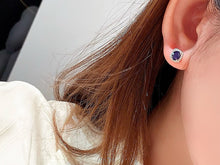 Load image into Gallery viewer, LUOWEND 18K White Gold Natural Sapphire Earrings for Women