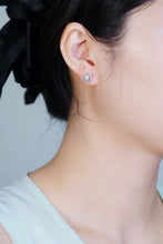 Load image into Gallery viewer, LUOWEND 18K White Gold Real Natural Diamond Stud Earrings for Women