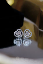 Load image into Gallery viewer, LUOWEND 18K White Gold Real Natural Diamond Stud Earrings for Women