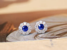 Load image into Gallery viewer, LUOWEND 18K White Gold Natural Sapphire Ring for Women