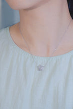 Load image into Gallery viewer, LUOWEND 18K White Gold Real Natural Diamond Pendant Necklace for Women