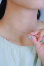 Load image into Gallery viewer, LUOWEND 18K White Gold Real Natural Diamond Pendant Necklace for Women