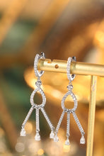 Load image into Gallery viewer, LUOWEND 18K White Gold Real Natural Diamond Drop Earrings for Women