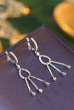 Load image into Gallery viewer, LUOWEND 18K White Gold Real Natural Diamond Drop Earrings for Women