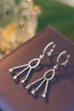 Load image into Gallery viewer, LUOWEND 18K White Gold Real Natural Diamond Drop Earrings for Women
