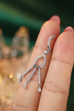 Load image into Gallery viewer, LUOWEND 18K White Gold Real Natural Diamond Drop Earrings for Women