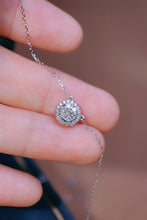 Load image into Gallery viewer, LUOWEND 18K White Gold Real Natural Diamond Pendant Necklace for Women