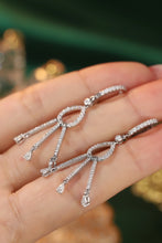 Load image into Gallery viewer, LUOWEND 18K White Gold Real Natural Diamond Drop Earrings for Women