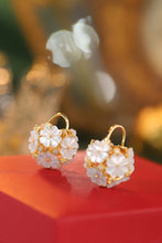 Load image into Gallery viewer, LUOWEND 18K Yellow Gold Real Natural Diamond Hoop Earrings for Women