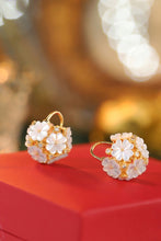 Load image into Gallery viewer, LUOWEND 18K Yellow Gold Real Natural Diamond Hoop Earrings for Women