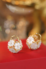 Load image into Gallery viewer, LUOWEND 18K Yellow Gold Real Natural Diamond Hoop Earrings for Women