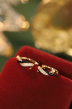 Load image into Gallery viewer, LUOWEND 18K Yellow Gold Real Natural Diamond Hoop Earrings for Women