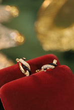Load image into Gallery viewer, LUOWEND 18K Yellow Gold Real Natural Diamond Hoop Earrings for Women