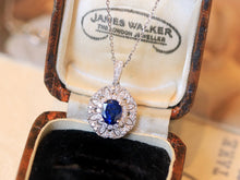 Load image into Gallery viewer, LUOWEND 18K White Gold Natural Sapphire Necklace for Women