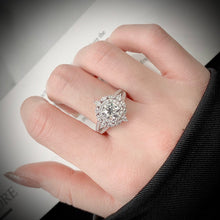 Load image into Gallery viewer, LUOWEND 18K White Gold Natural Diamond Ring for Women