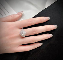 Load image into Gallery viewer, LUOWEND 18K White Gold Natural Diamond Ring for Women