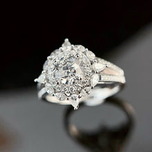 Load image into Gallery viewer, LUOWEND 18K White Gold Natural Diamond Ring for Women
