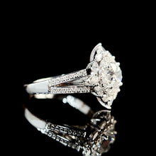Load image into Gallery viewer, LUOWEND 18K White Gold Natural Diamond Ring for Women