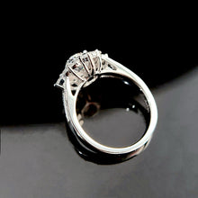 Load image into Gallery viewer, LUOWEND 18K White Gold Natural Diamond Ring for Women