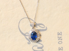 Load image into Gallery viewer, LUOWEND 18K White Gold Natural Sapphire Necklace for Women