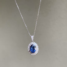 Load image into Gallery viewer, LUOWEND 18K White Gold Natural Sapphire Necklace for Women