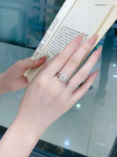 Load image into Gallery viewer, LUOWEND 18K White Gold Natural Diamond Ring for Women