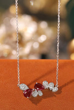 Load image into Gallery viewer, LUOWEND 18K White Gold Real Natural Diamond and Ruby Necklace for Women