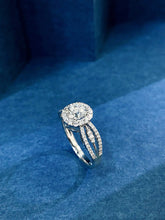 Load image into Gallery viewer, LUOWEND 18K White Gold Natural Diamond Ring for Women