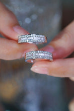 Load image into Gallery viewer, LUOWEND 18K White Gold Real Natural Diamond Ring for Women
